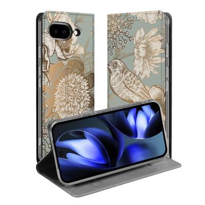 Google Pixel 9a | Book Cover | Vintage Bird Flowers