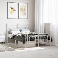 Bedframe met hoofd- en voeteneinde metaal wit 120 x 190 cm