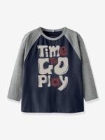 T-shirt baseball jongen NAME IT marineblauw