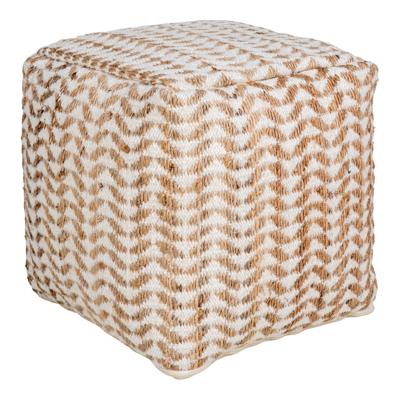 Visser - Vapi Pouf - Handgeweven - Natuur/Ivoor - 40x40 cm