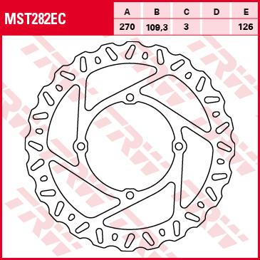 TRW Remschijf, remschijven voor de moto, MST282EC