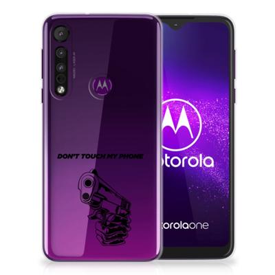 Motorola One Macro Silicone-hoesje Gun Don't Touch My Phone Motorola One Macro Silicone-hoesje Gun Don't Touch My Phone