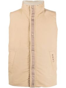 White Mountaineering gilet réversible à col montant - Marron