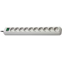 Eco-Line extension socket met 10-way switch light grey, 3m H05VV-F 3G1,5