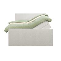 Leen Bakker - Boxspring Met Opbergruimte En Voetbord Liv Egaal - Ecru - 140x200cm - Stof - Crème