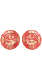 GINORI 1735 assiettes Rubrum en porcelaine (lot de deux) - Rouge