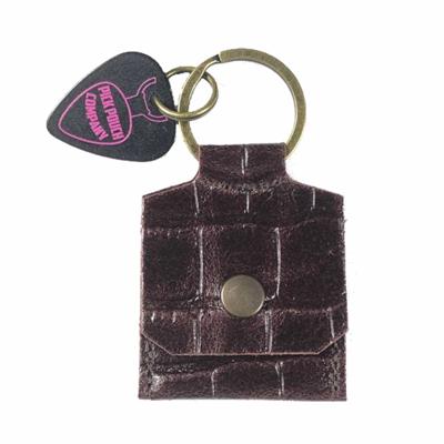 PickPouch Lederen Plectrumhoesje New York Croco Bruin - Aanbieding