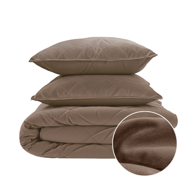 Wasbaar Lazy Dekbed Zonder Overtrek - Zonder Overtrek - Velvet - Taupe Bruin - Dekbed-Discounter.nl