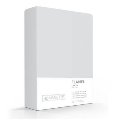 Romanette Romanette flanel laken zilver 180x290