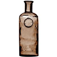 Bloemenvaas Olive Bottle - kastanje transparant - glas - D13 x H35 cm - Fles vazen