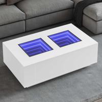 Salontafel met Infinity LED 116x69x40 cm wit