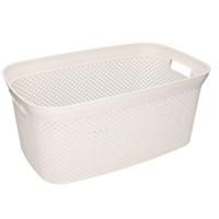 Storage Solutions wasmand - 35 liter - wit - 54 x 34 x 23 cm - Kunststof - Draagmand - thumbnail