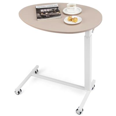 Bijzettafel in Hoogte Verstelbaar Laptoptafel met Wieltjes 74-108 cm Mobiel Bureau Banktafel voor Woonkamer Slaapkamer Kantoor