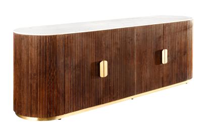 Dressoir GATSBY 170cm mangohout marmeren blad wit - 43617
