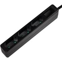 LogiLink LPS229B Stekkerdoos 3-voudig Zwart Contourstekker 1 stuk(s)