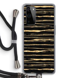 Gouden strepen: OnePlus 9 Pro Transparant Hoesje met koord