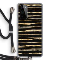 Gouden strepen: OnePlus 9 Pro Transparant Hoesje met koord