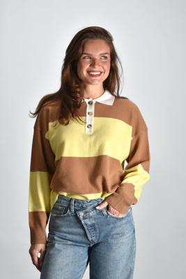Xirena trui Braxton X9WSS045 camel stripe