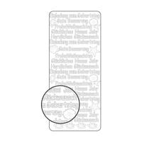 Vaessen Creative • sticker 10x23cm 10pcs zilver diverse duitse teksten