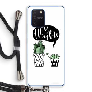Hey you cactus: Samsung Galaxy Note 10 Lite Transparant Hoesje met koord