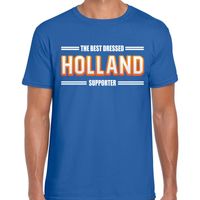 Oranje / Holland supporter t-shirt blauw voor heren