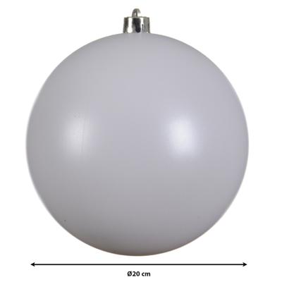 Decoris Kerstbal - wit - groot - 20 cm - kunststof - mat