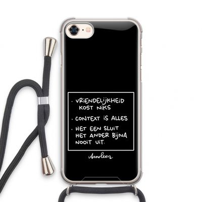 Mijn Motto's: iPhone 7 Transparant Hoesje met koord