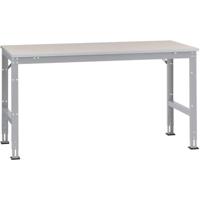 Manuflex AU6121.9006 Werk aanschuiftafel universele standaard met melamine schijf, bxdxh = 2000 x 1000 x 760-870 mm Aluminium-zilver