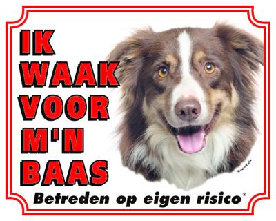 Border Collie Waakbord - Ik waak voor mijn Baas Tri