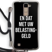 Belastinggeld - Zwart: LG K10 (2016) Transparant Hoesje met koord