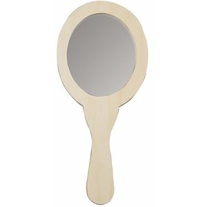 Houten ovaalvormige spiegels 24 cm   -