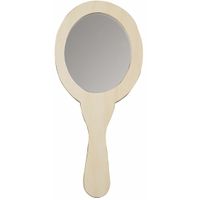 Houten ovaalvormige spiegels 24 cm   - - thumbnail
