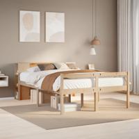 Bed met boekenkast zonder matras massief grenenhout 140x190 cm