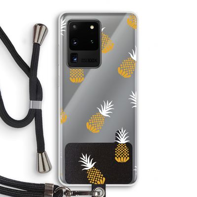 Ananasjes: Samsung Galaxy S20 Ultra Transparant Hoesje met koord