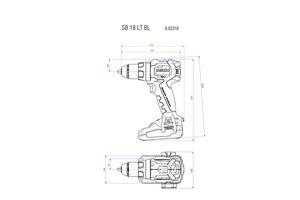 Metabo SB 18 LT BL  I | Accuklopboormachine | 18V 2X4AH li-power | oplader ASC 55 (220-240 V / 50 - 60 HZ | metabox 145L 602316500