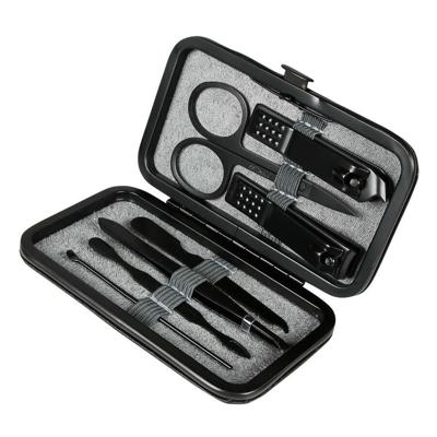 Benson Care Manicureset - 7-delig - zwart - incl. etui - RVS - nagel verzorging