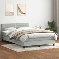 Boxspring met matras fluweel lichtgrijs 140x210 cm