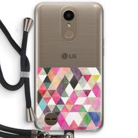 Gekleurde driehoekjes: LG K10 (2017) Transparant Hoesje met koord