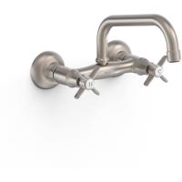 Keukenkraan Tres Clasic | Wandmontage | 360° Draaibaar | Mengkraan | 2-knops | Vintage | RVS look