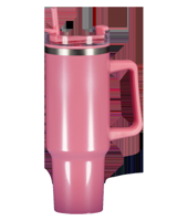 Drinkbeker met rietje - Roze