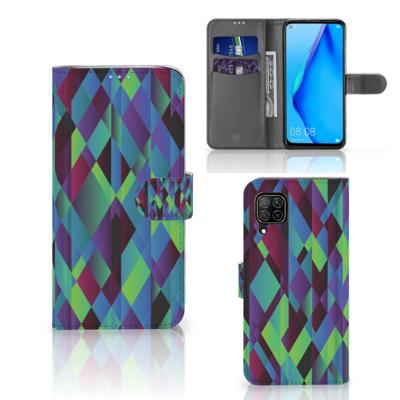 Huawei P40 Lite | Book Case | Abstract Green Blue