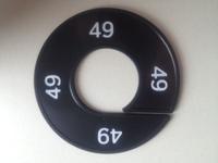 Maatring 9cm zwart/wit 49