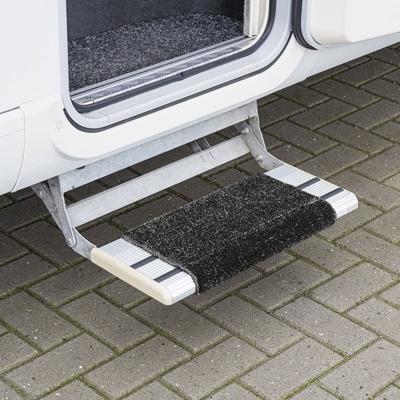 Opstapmat - zwart - kunststof - 46 x 40 cm - antislip voor caravan/camper