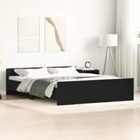 Bedframe zonder matras 150x200 cm bewerkt hout zwart eikenkleur