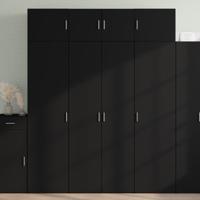 Hoge kast 80x42,5x185 cm bewerkt hout zwart