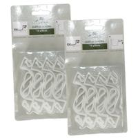 Kerstverlichting bevestigingshaakjes - 32x - wit -?7 cm - bevestiging dakgoot - haakjes