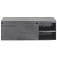 Frozen Badmeubelset 120 cm - Greeplijst in Kleur - Wastafel Regaalkast met Bovenblad Beton Antrac