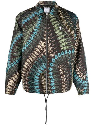Marcelo Burlon County of Milan veste bomber à motif végétal en jacquard - Marron