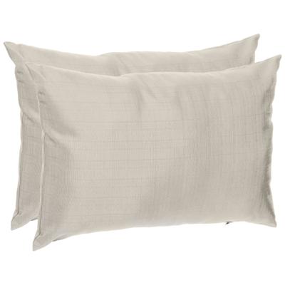 Hesperide Sierkussen - 2x - 30 x 50 cm - beige - polyester - uv/waterbestendig - binnen/buitenkussen