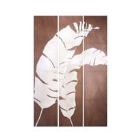Kamerscherm Wit Bruin Canvas 122 x 2,5 x 180 cm